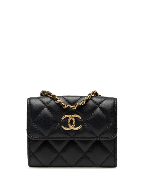 CHANEL Pre-Owned 2021 CC Quilted Lambskin Card Holder On Chain crossbody bag