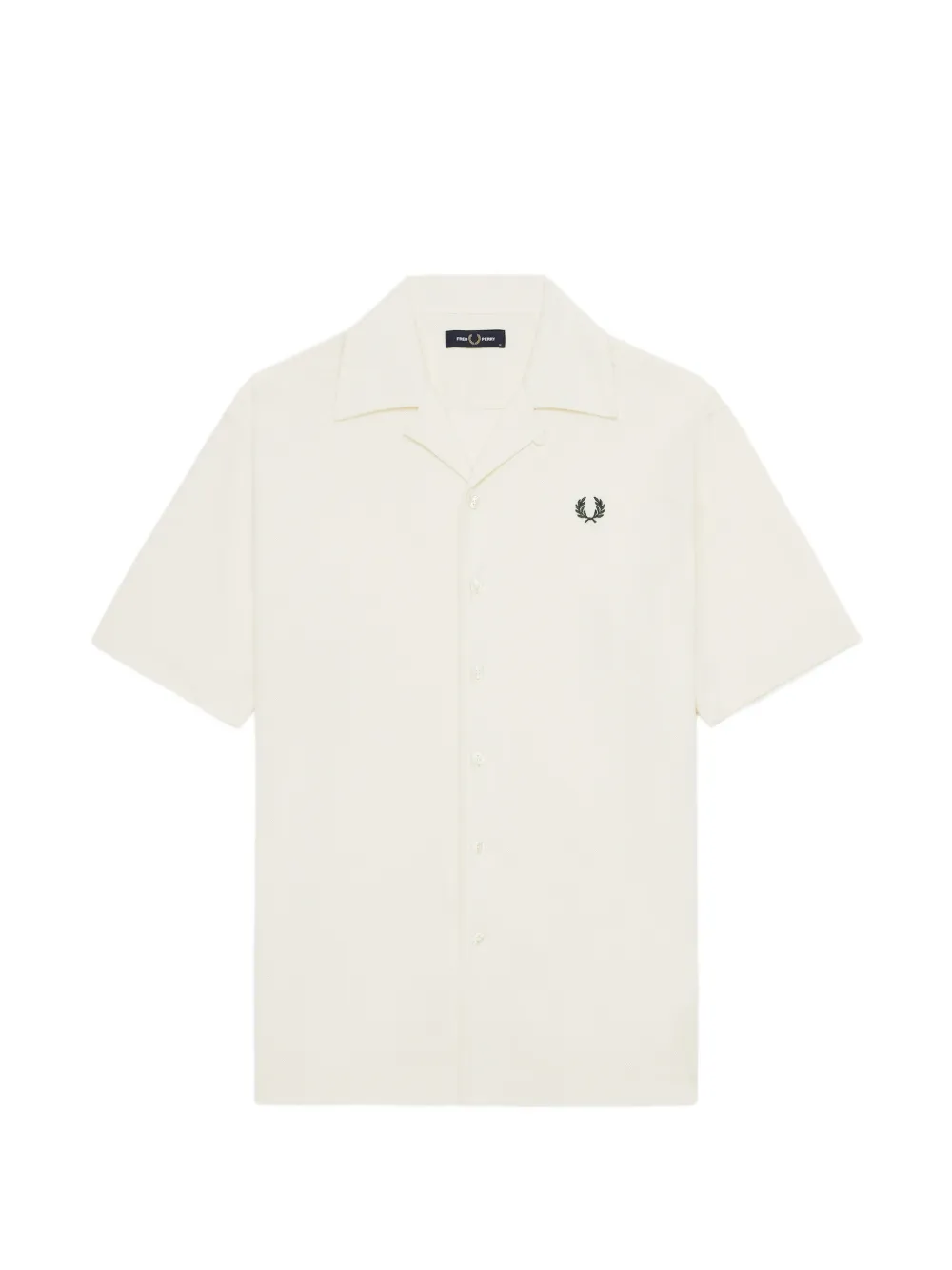 Fred Perry Logo-embroidered Short-sleeve Shirt In Neutral
