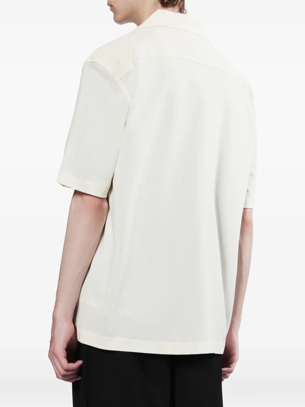 Fred Perry Overhemd met geborduurd logo en korte mouwen Beige