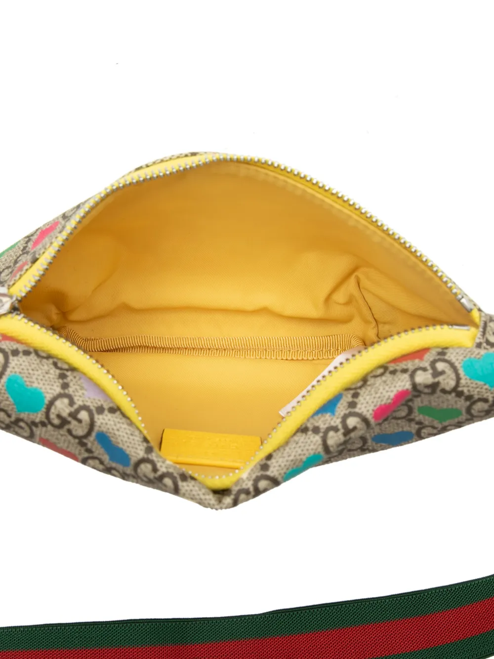 Gucci Pre-Owned 2000-2015 Kids GG Supreme Hearts Web heuptas Beige