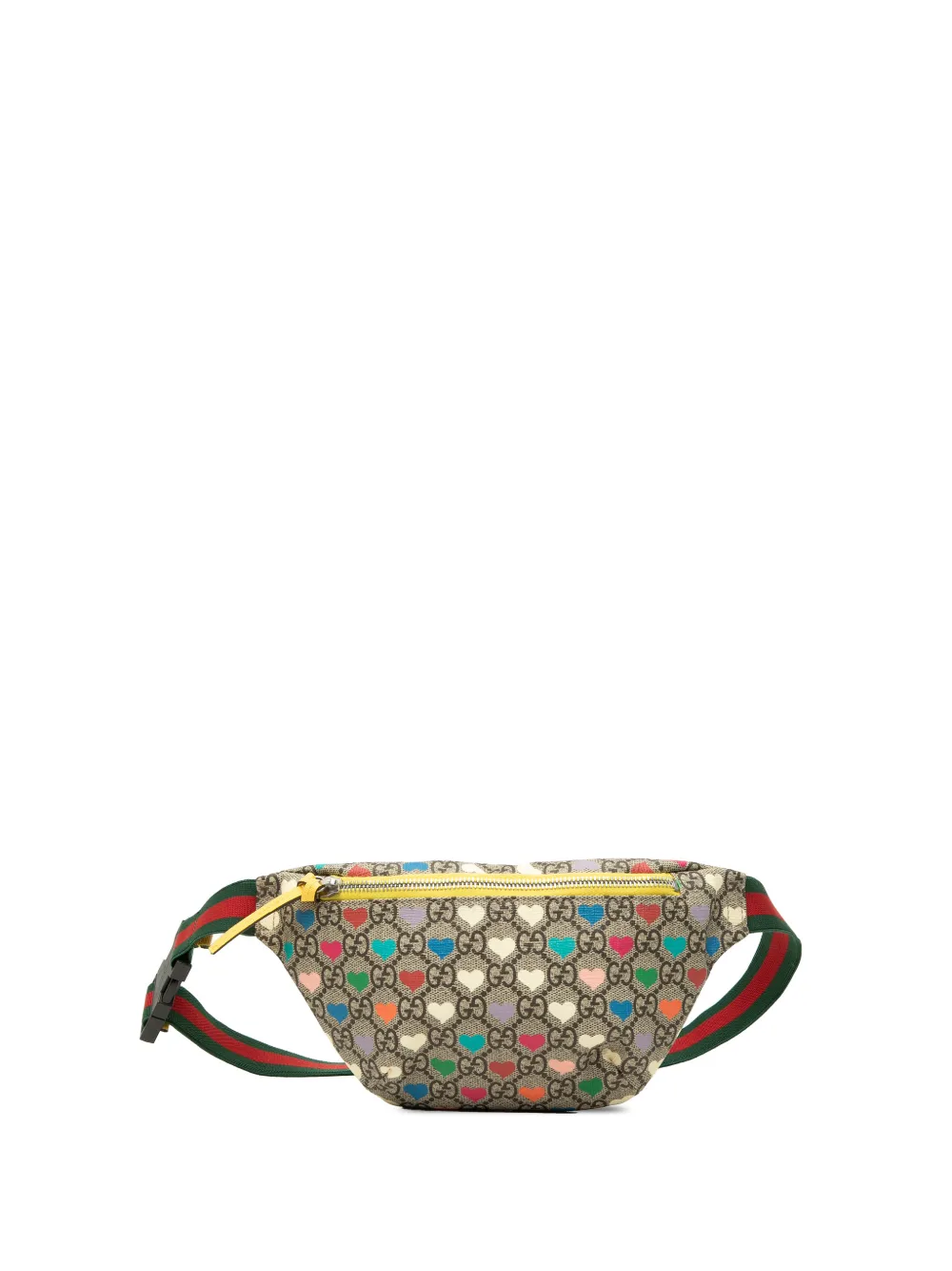 Gucci Pre-Owned 2000-2015 Kids GG Supreme Hearts Web belt bag - Toni neutri