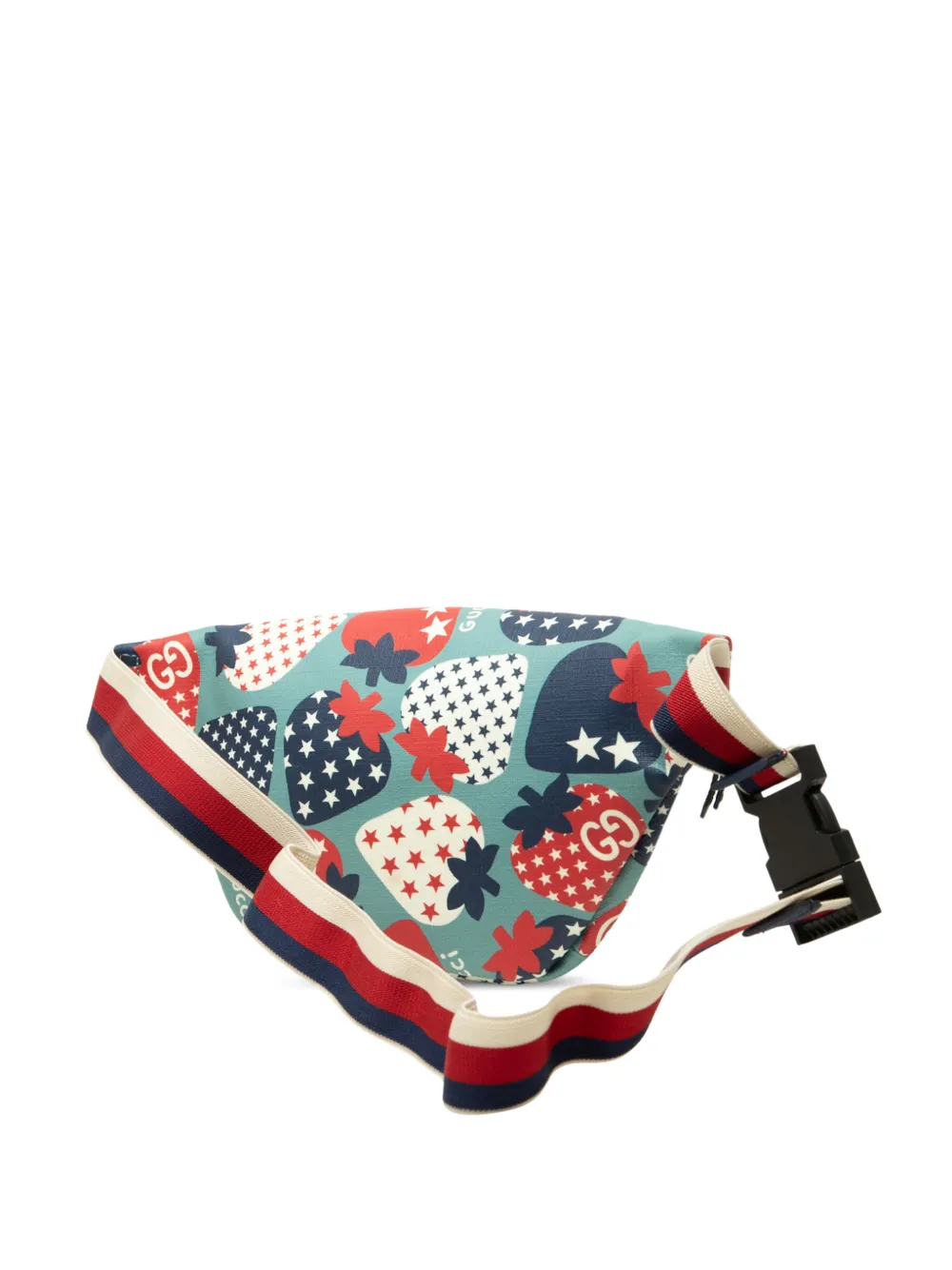 Gucci Pre-Owned 2016-2026 Kids Cosmic Strawberries Web gecoate canvas heuptas Blauw