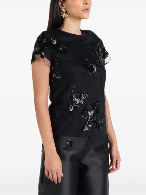 Marques'Almeida sequin-embellished tulle-overlay T-shirt