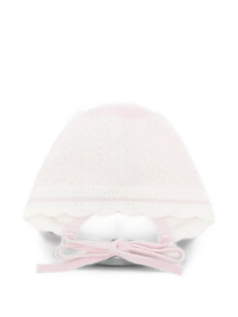 Paz Rodriguez scalloped-edge knitted bonnet