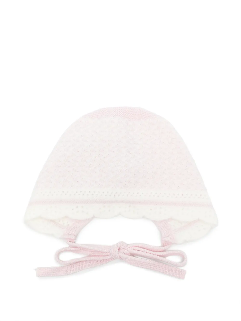 Paz Rodriguez scalloped-edge knitted bonnet - Rosa