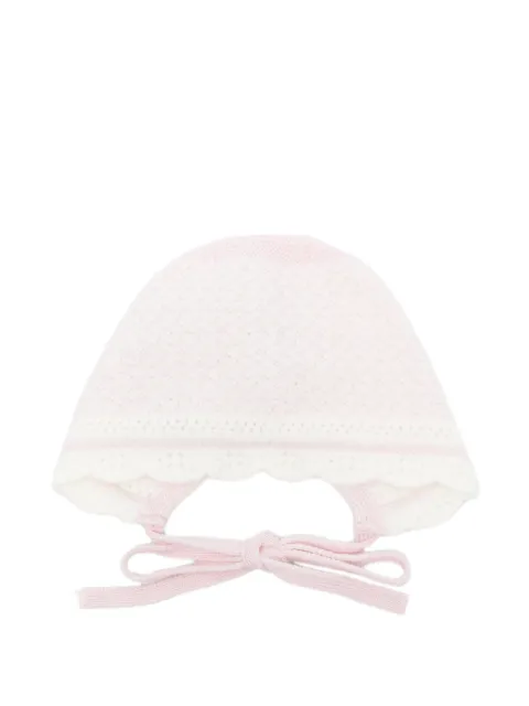 Paz Rodriguez scalloped-edge knitted bonnet