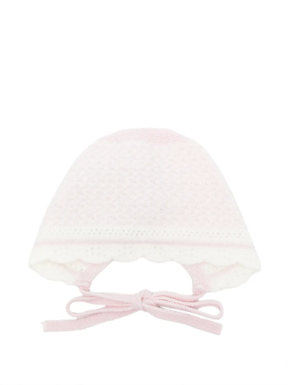 Paz Rodriguez scalloped-edge knitted bonnet - Rosa