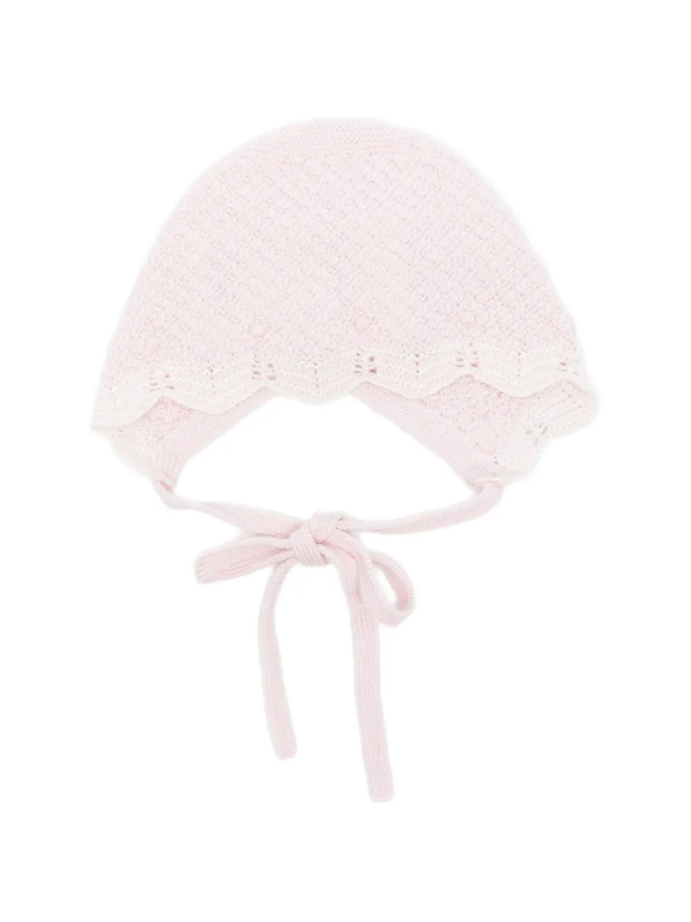 Paz Rodriguez scalloped-edge knitted bonnet - Rosa