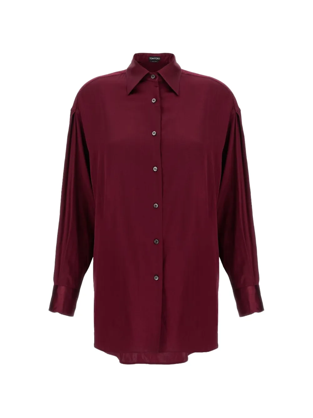 TOM FORD silk-blend curved-hem shirt