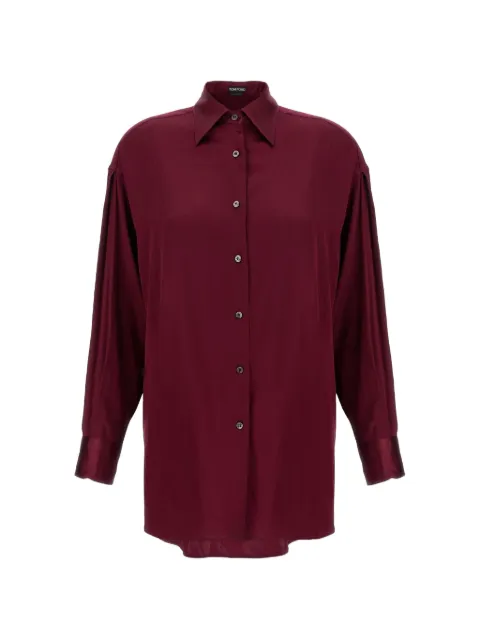 TOM FORD silk-blend curved-hem shirt