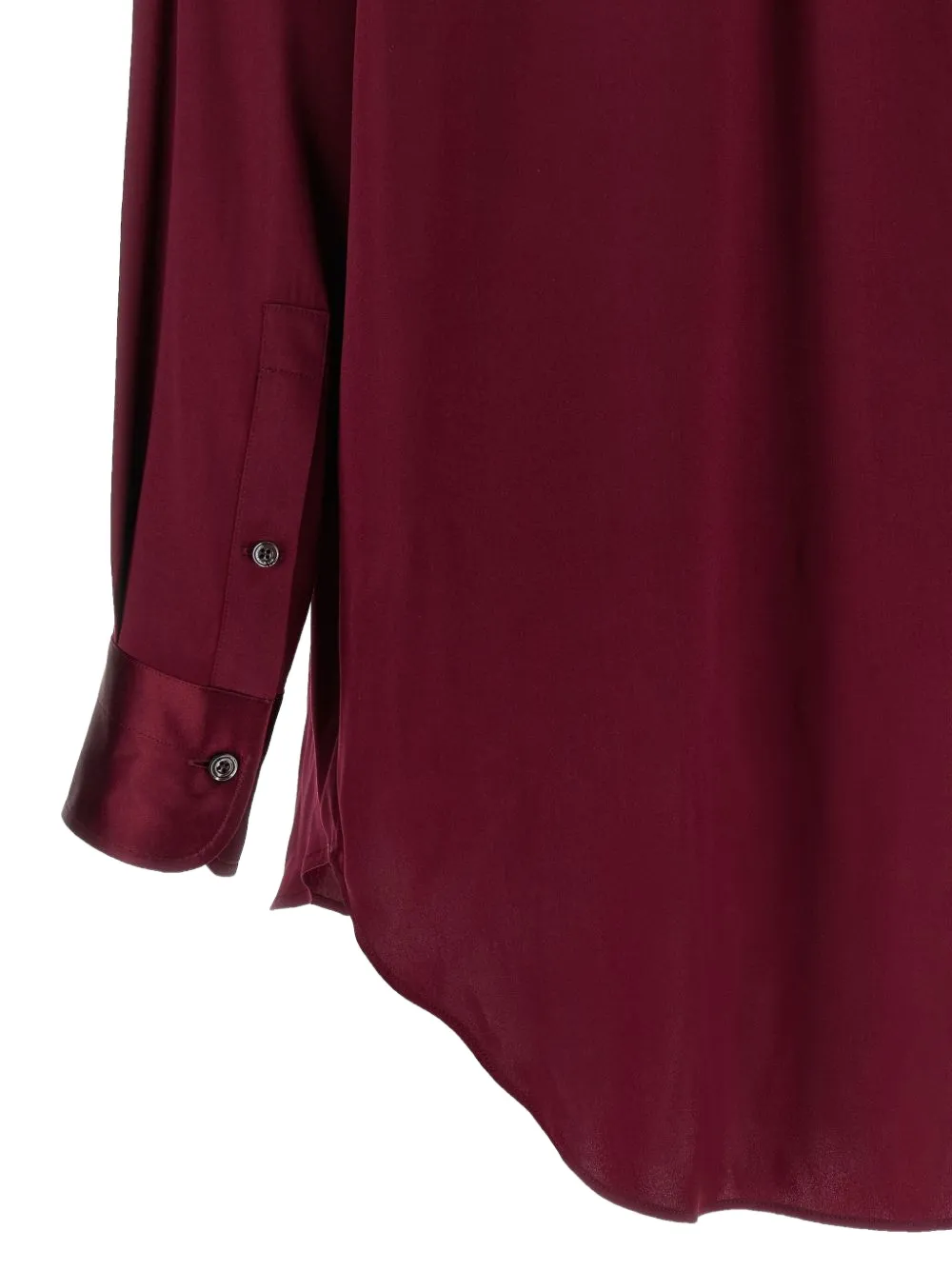 TOM FORD Blouse van zijdeblend met gewelfde zoom Rood