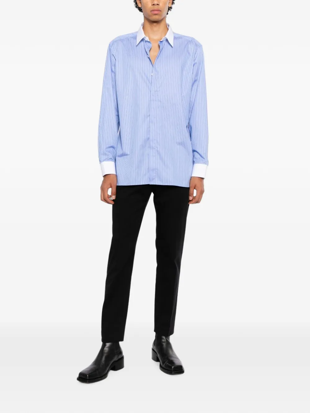 TOM FORD pressed-pleat straight-leg trousers Zwart