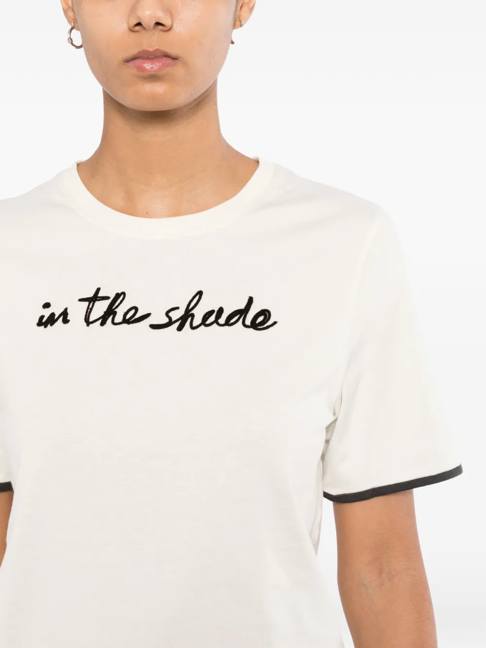 JW Anderson slogan-print contrast-trim T-shirt Beige