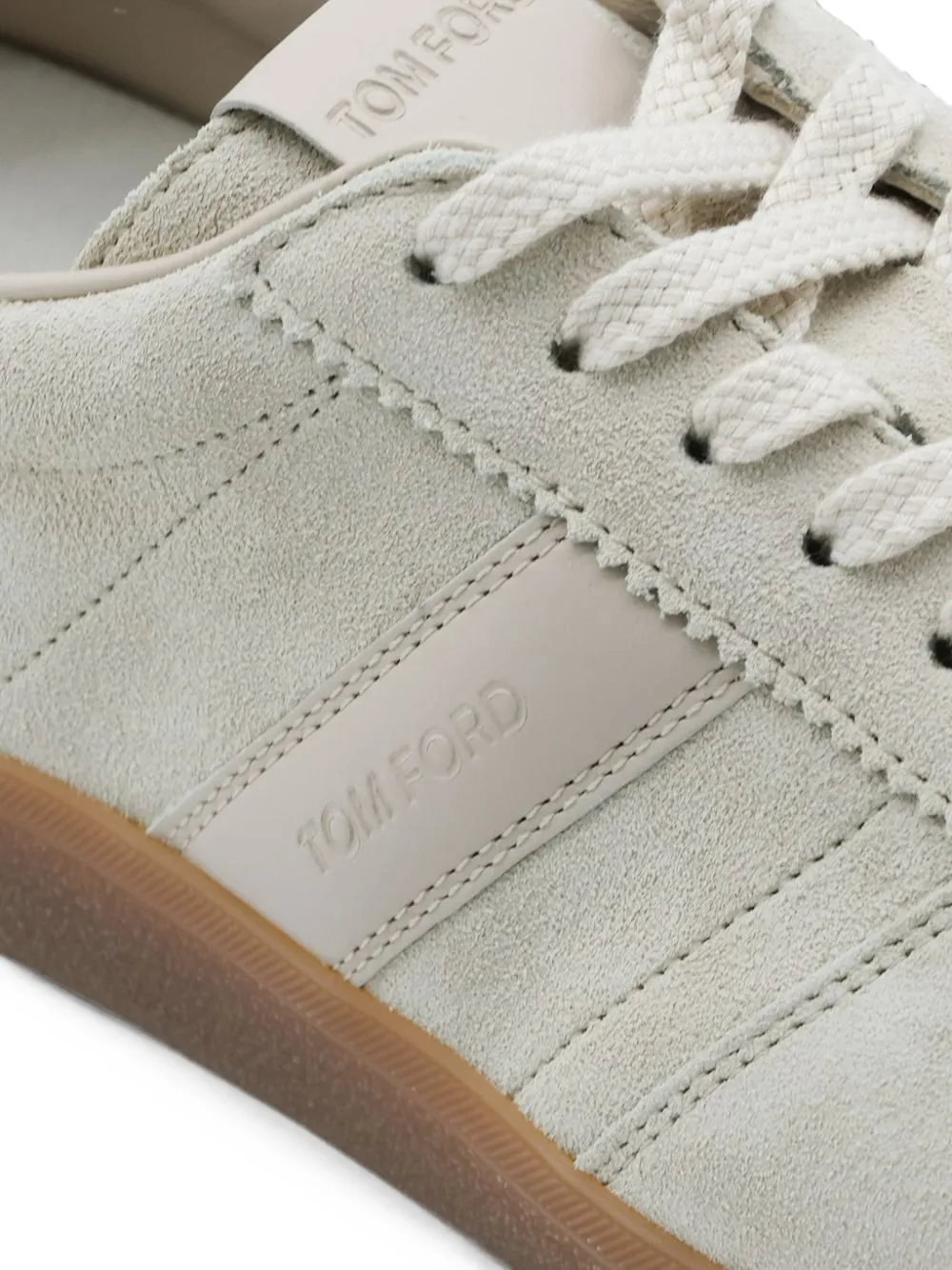 TOM FORD logo-embossed leather-panelled sneakers Wit