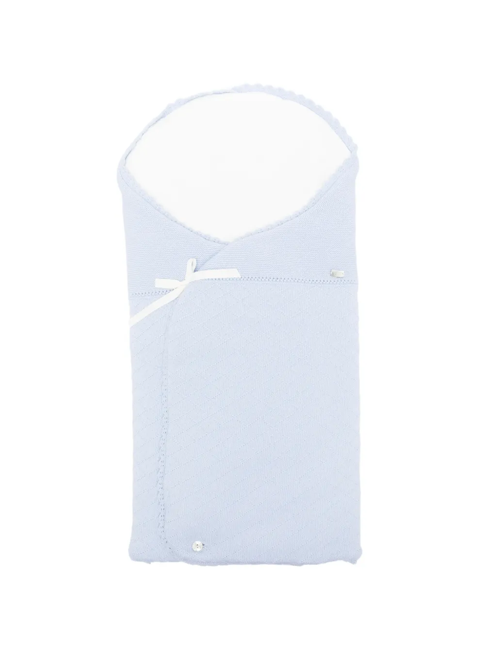 Paz Rodriguez bow-detail knitted sleep bag - Blu