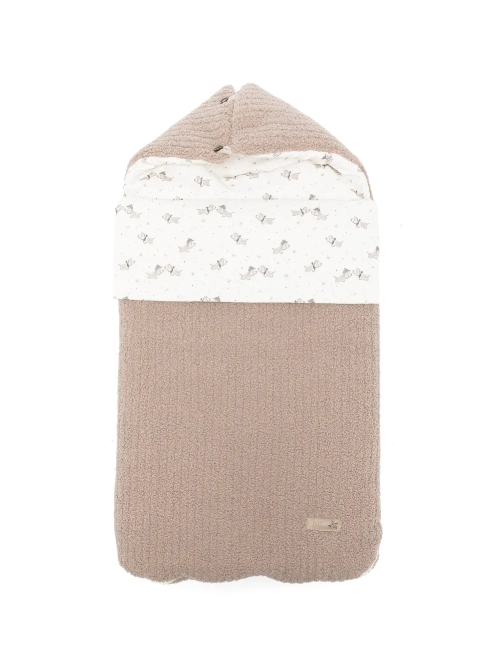 Paz Rodriguez fleece-texture dog-print sleep bag - Toni neutri
