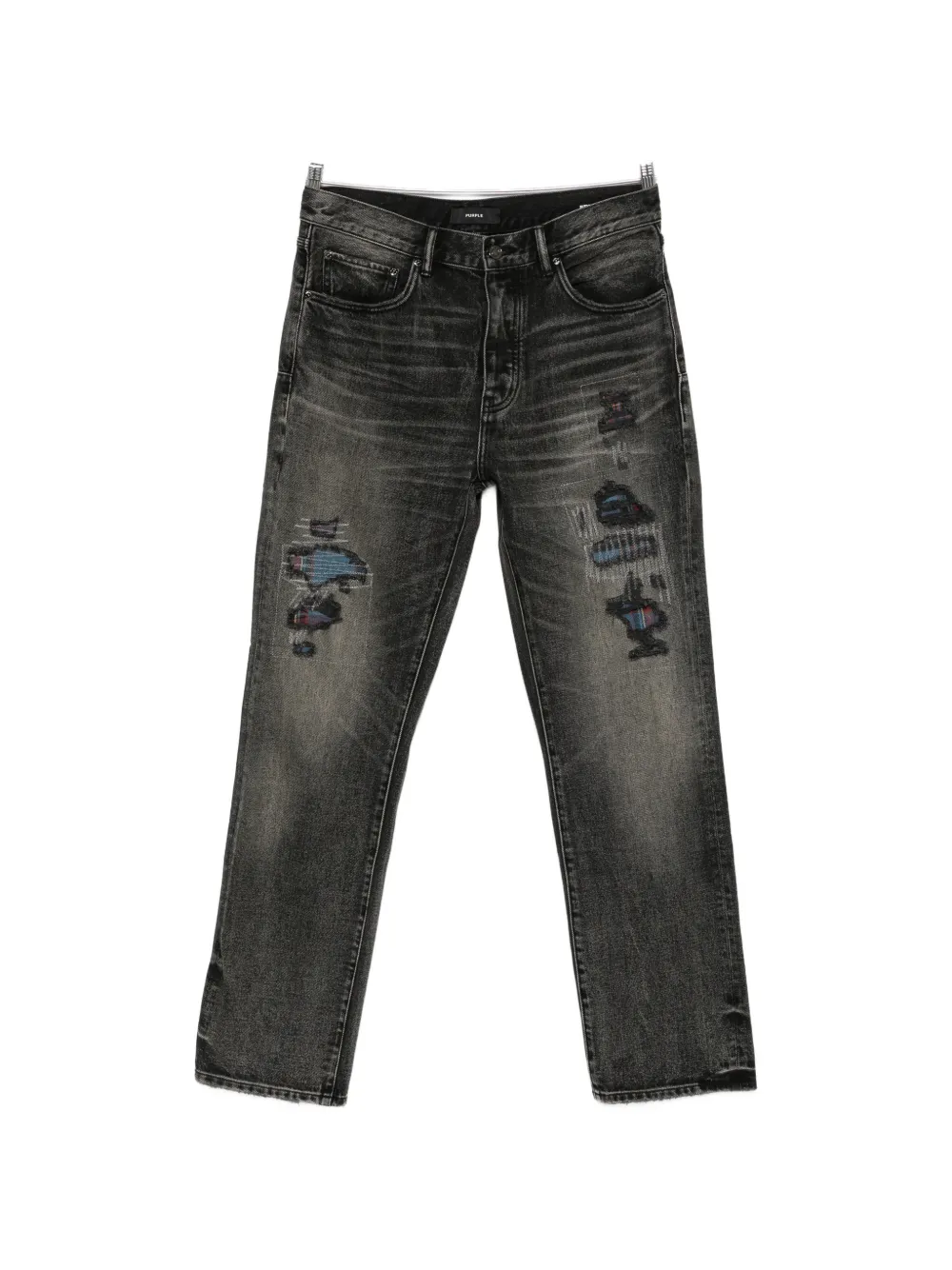 Purple Brand distressed patchwork-detail jeans - Nero