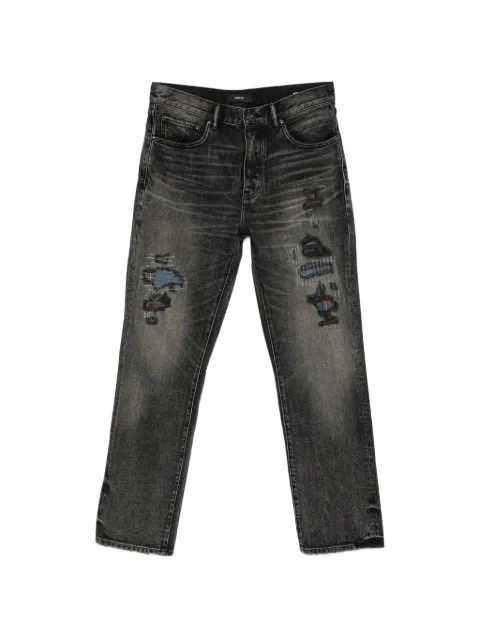 Purple Brand vaqueros con efecto envejecido y detalle patchwork