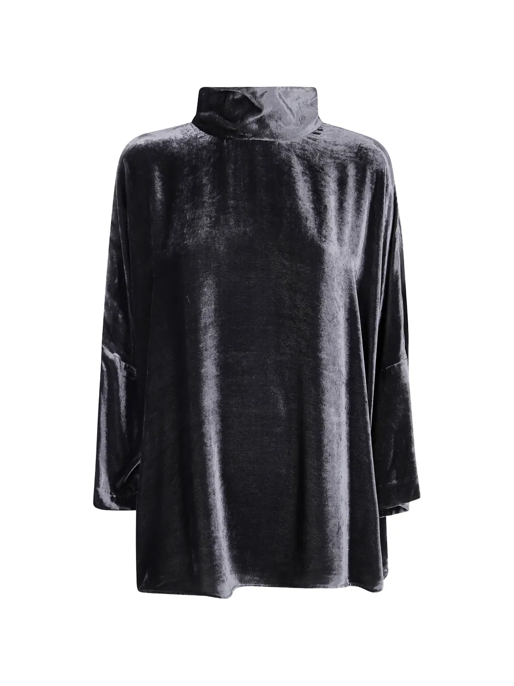 Gentry Portofino velvet-effect high-neck top - Grigio