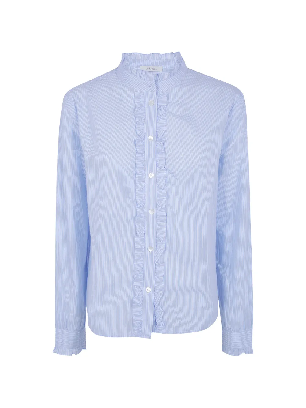 JcSophie ruffle-trimmed striped shirt