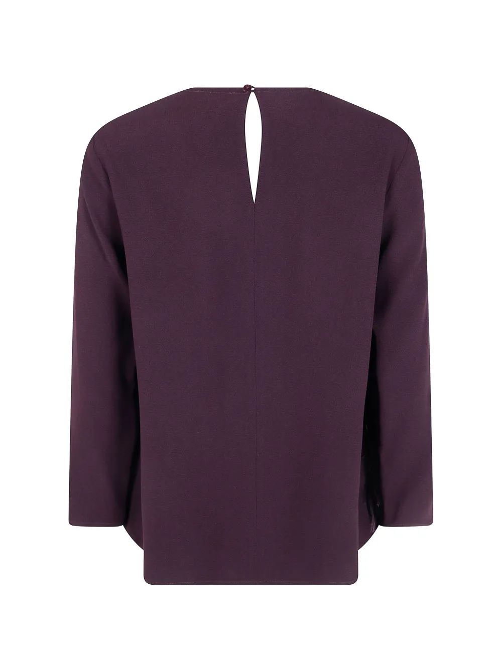 Antonelli feather-trim long-sleeved blouse Paars