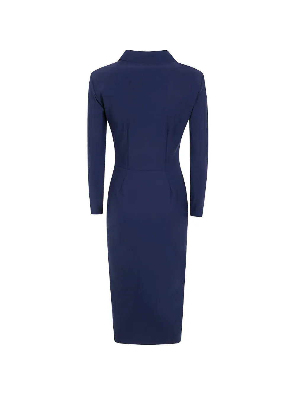 CHIARA BONI La Petite Robe Taima midi-jurk met ruches en knopen Blauw