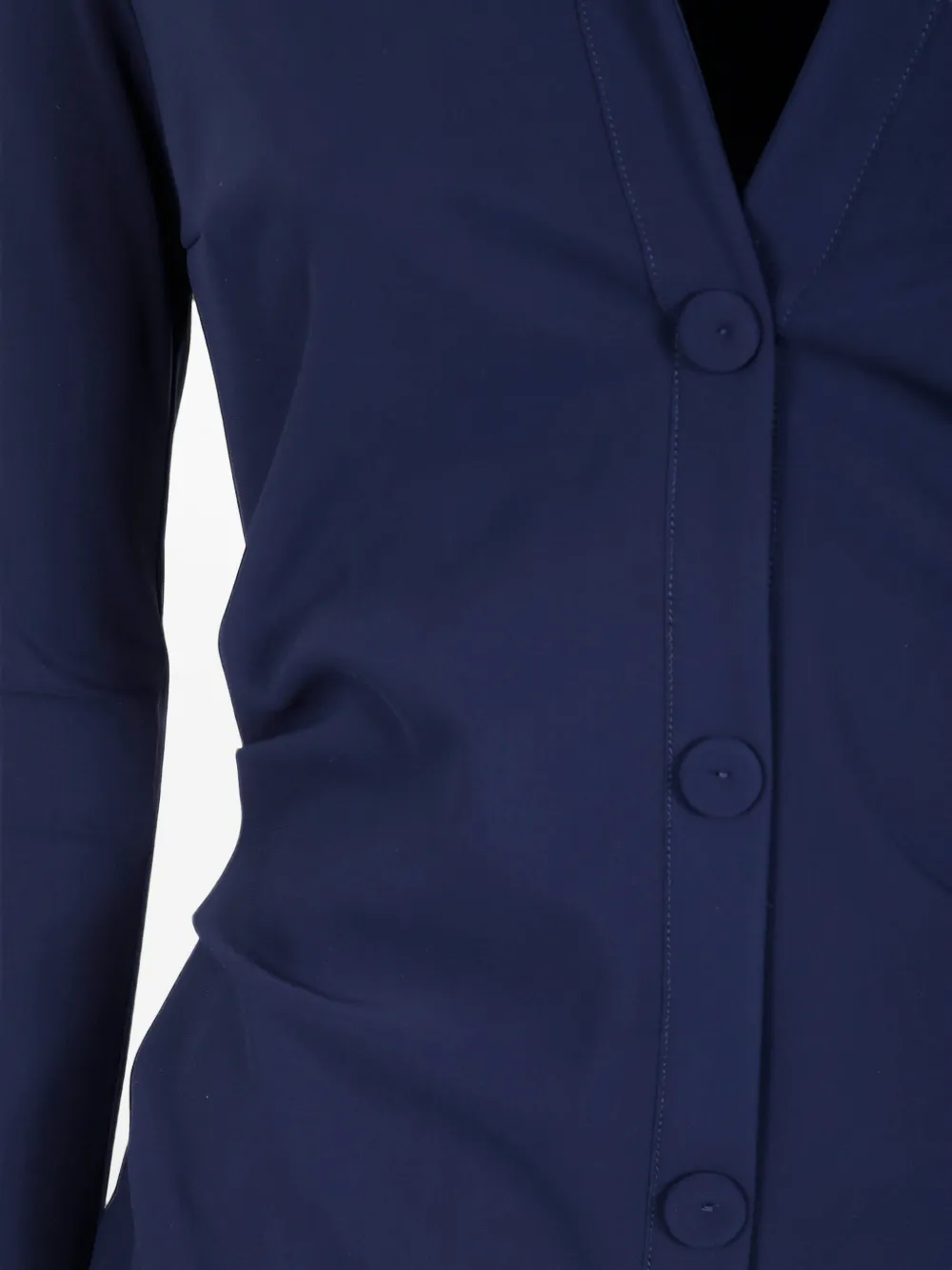 CHIARA BONI La Petite Robe Taima midi-jurk met ruches en knopen Blauw