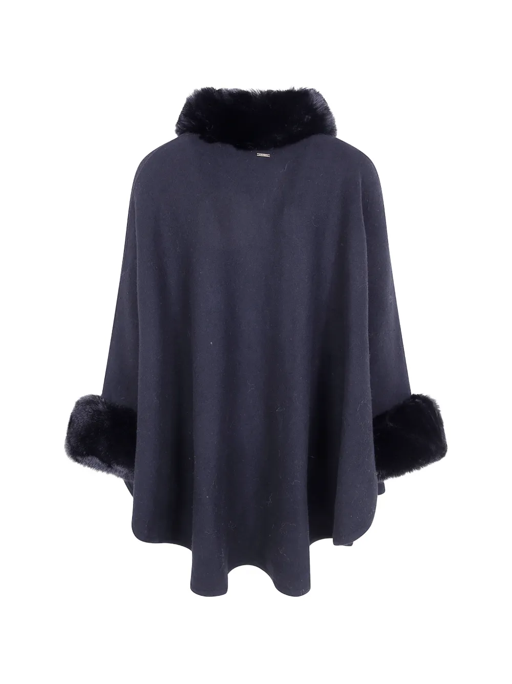 Twinset Faux-fur Cape In Black