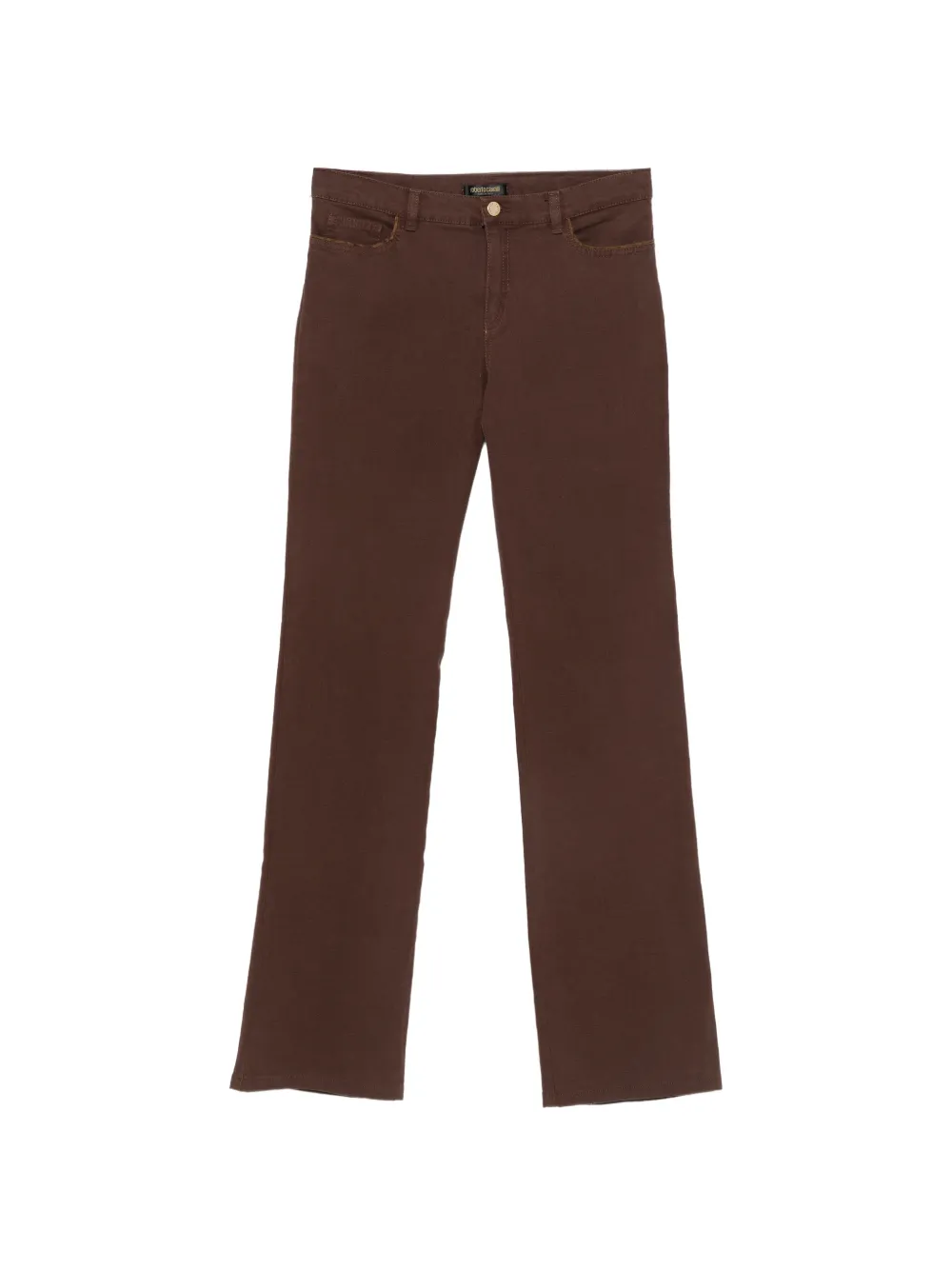 Roberto Cavalli Vintage pantalon droit à coupe cinq poches (années 2000) - Marron