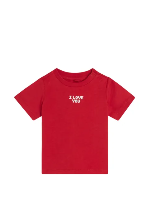 Stella McCartney Kids slogan-print press-stud T-shirt