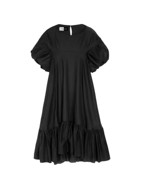 Vera Wang Cordy puff-sleeve ruffled midi dress