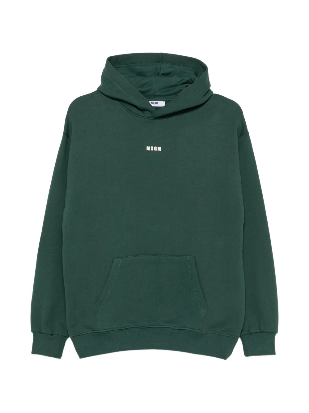 MSGM Kids logo-print pouch-pocket hoodie - Verde