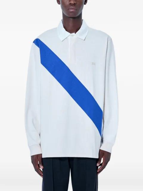 Wales Bonner diagonal-stripe long-sleeve polo shirt