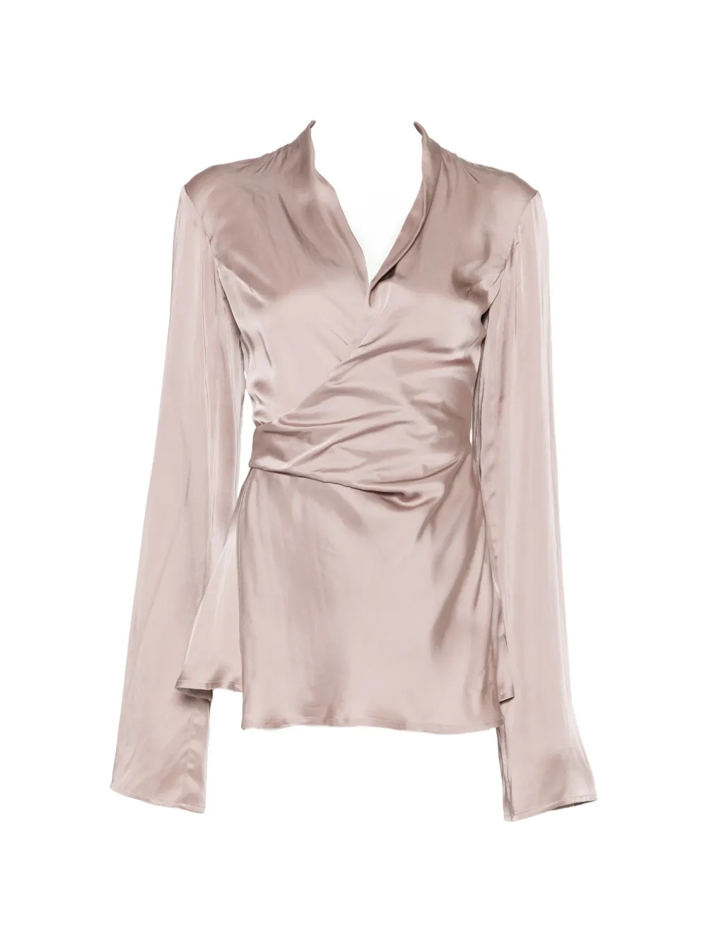 Rick Owens Draped Long-sleeve Top In Pink