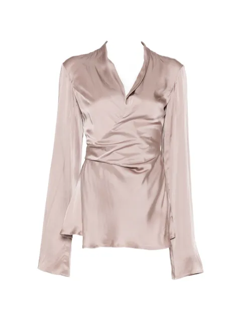 Rick Owens draped long-sleeve top