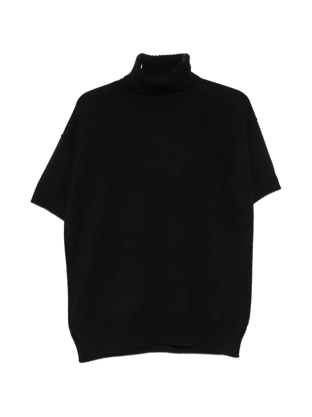 Lorena Antoniazzi roll-neck short-sleeve sweater - Nero