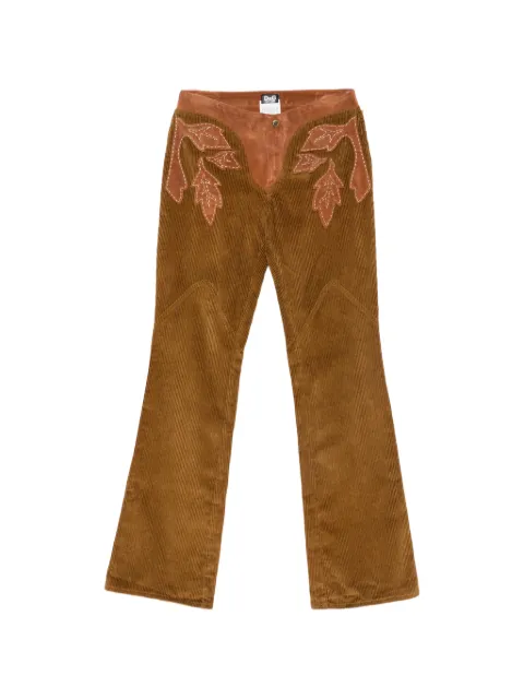 Dolce & Gabbana Pre-Owned pantalones de pana con aplique de hoja 2000