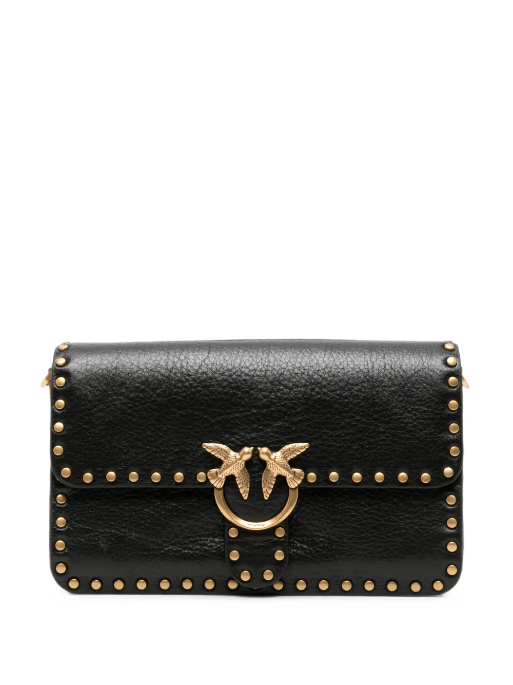 PINKO small Love Birds stud-embellished shoulder bag - Nero