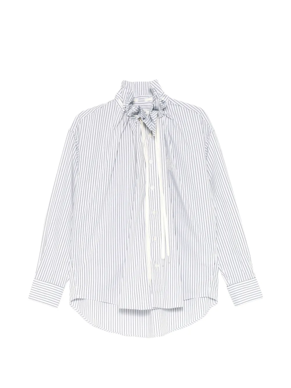 BONBOM Camicia con stampa a righe e coulisse al collo - Blu
