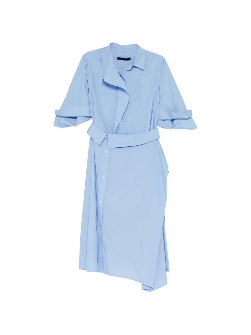 Juun.J Hemdkleid im Layering-Look - Blau