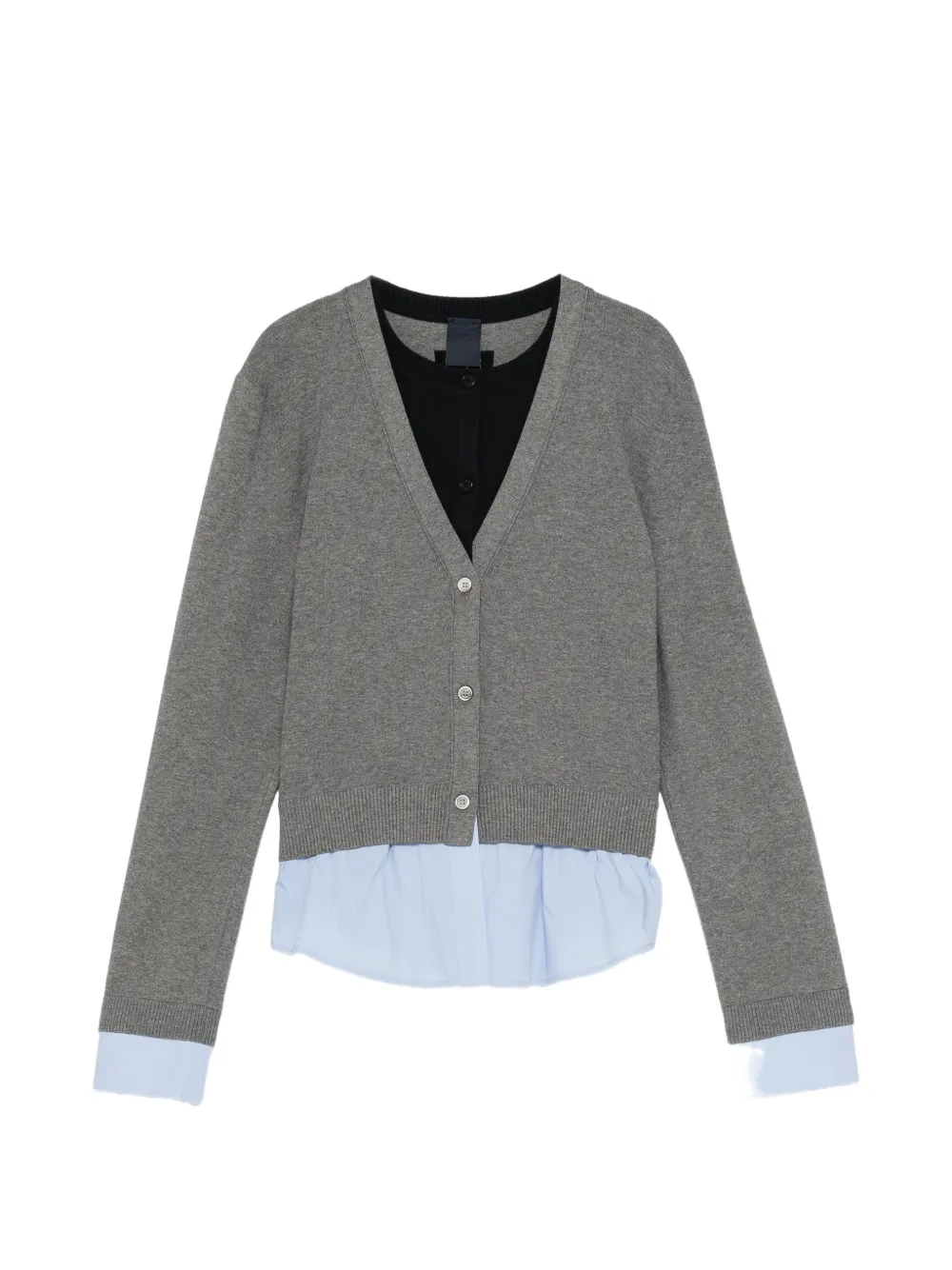 Juunj Layered V-neck Cardigan In 그레이