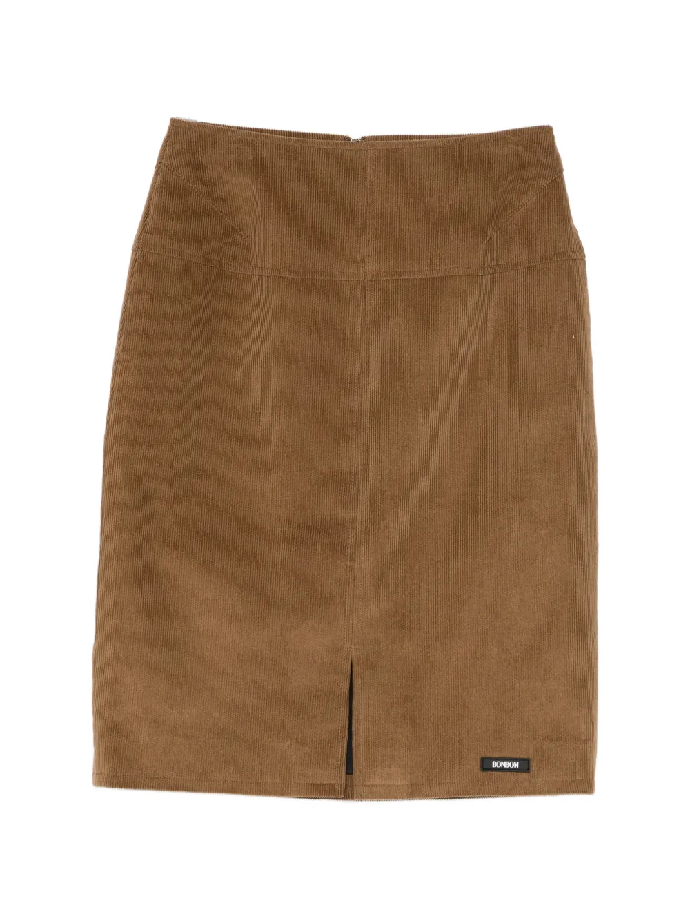 BONBOM logo patched corduroy skirt