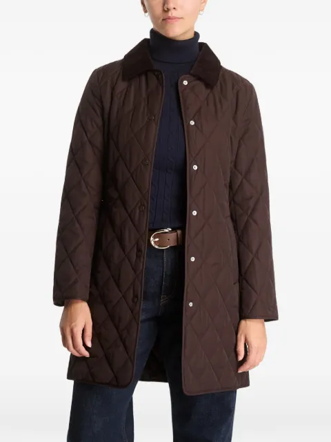 Gant quilted corduroy-collar coat