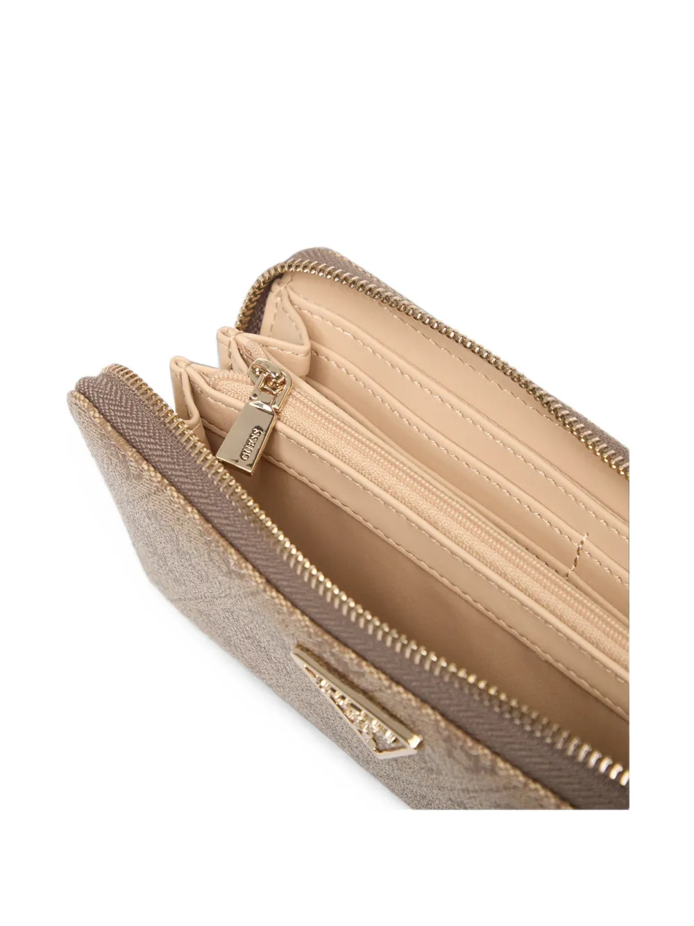GUESS USA Laurel portemonnee met 4G monogramprint en logoplakkaat Beige