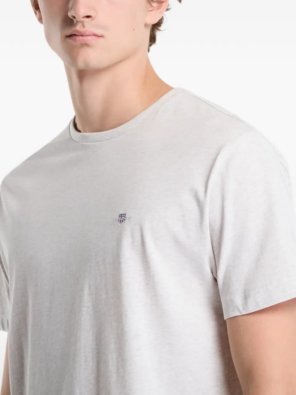Gant T-shirt met geborduurd logo Beige