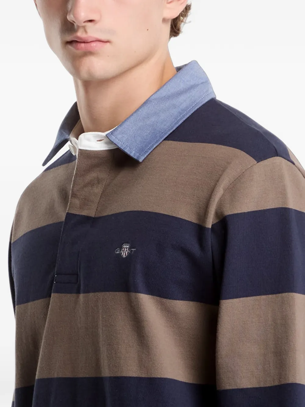 Gant Gestreept poloshirt Bruin