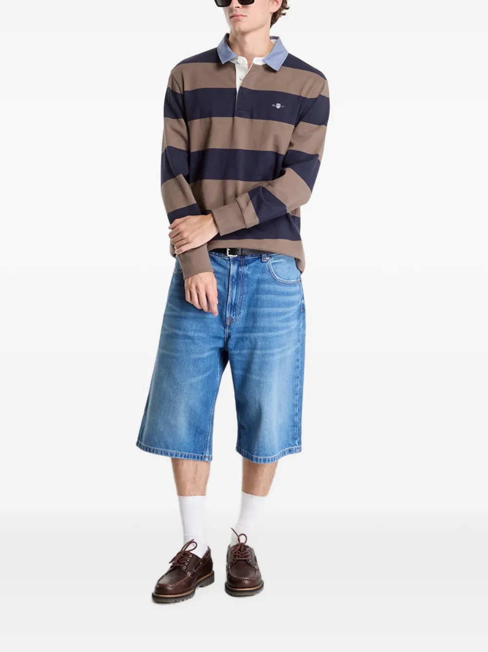 Gant Gestreept poloshirt Bruin