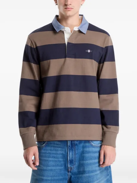 Gant striped long-sleeve polo shirt