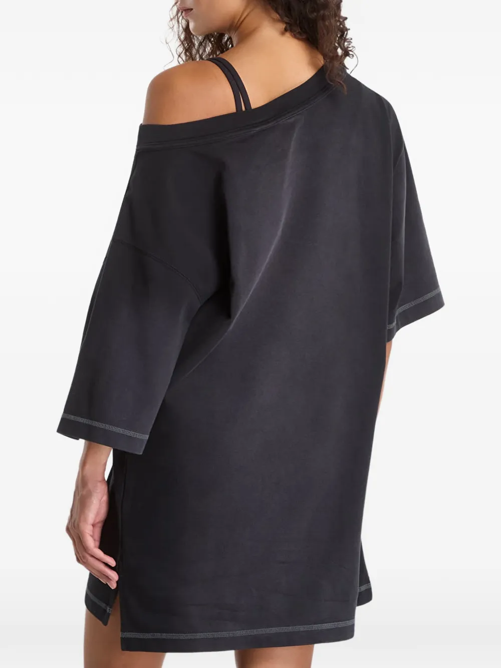 Jordan Flight off-shoulder mini-jurk met logoprint Zwart