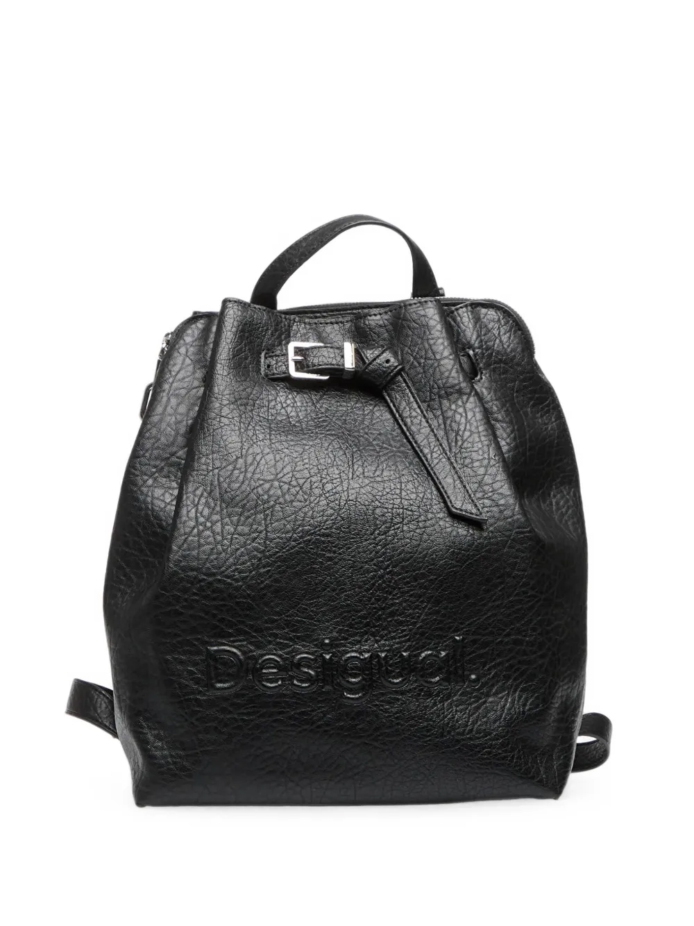 Desigual logo-embossed lace-up backpack - Schwarz